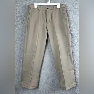 EDDIE BAUER Pants Mens 34 Beige Relaxed Fit Chinos Pants Wrinkle Free Co…